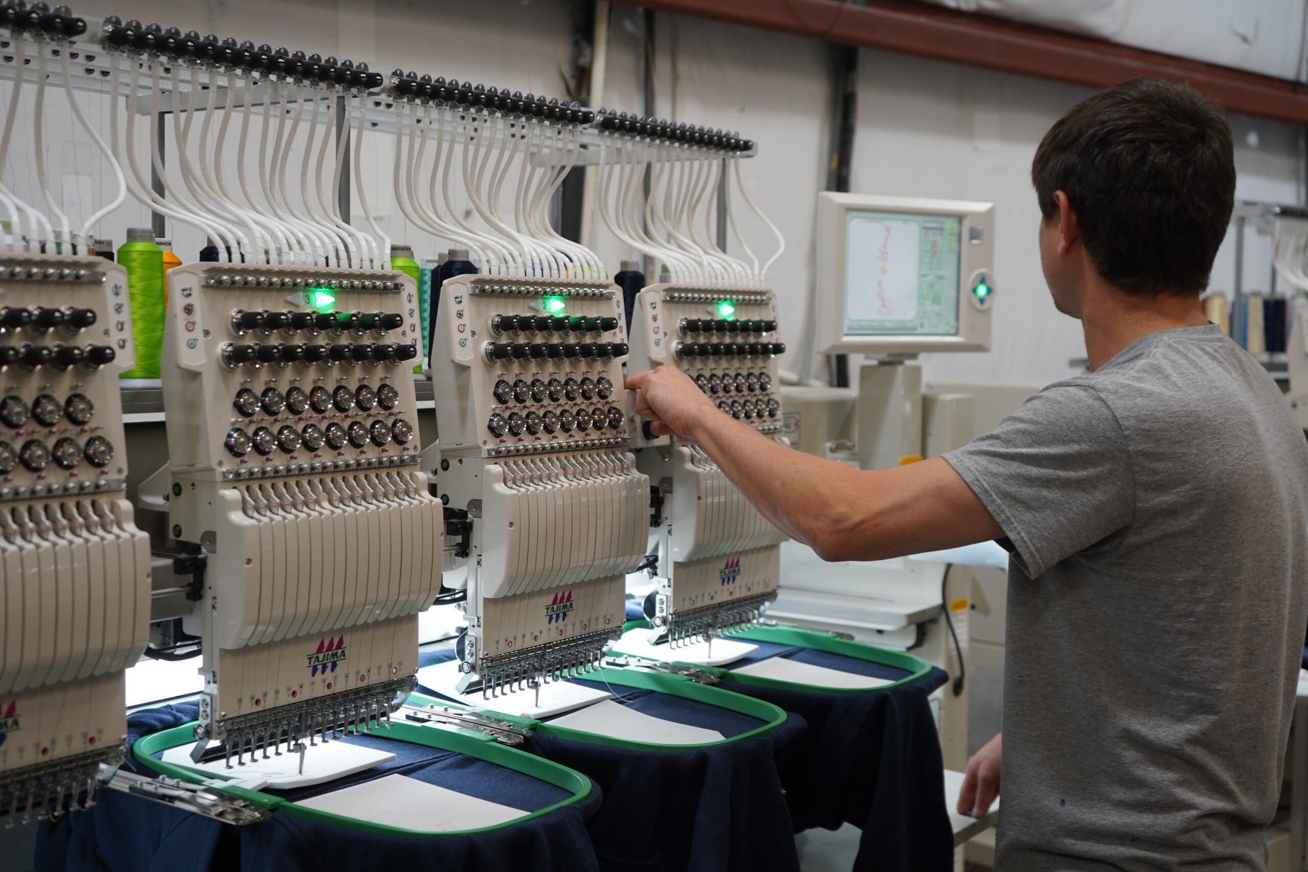 Custom embroidery on t-shirts, towels, jackets, and more